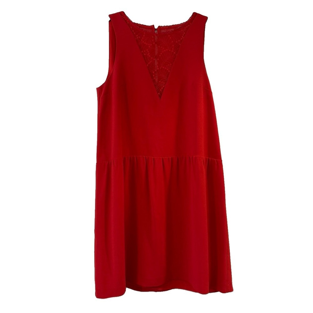 Sézane Red Lace Back Dress Quiet Luxury French Chic Coquette Elegant 36 Sm - Picture 2 of 16
